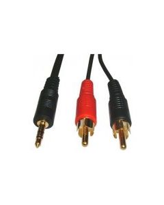 3.5mm Stereo Plug to 2x Phono Plug, 10Mtr