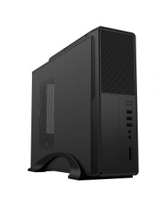 CIT S014B, Black, Slim, Micro ATX Case, Card-Reader, 300W PSU