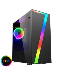 CiT Seven Micro ATX Gaming Case RGB Strip, 1 x 120mm RGB Fan